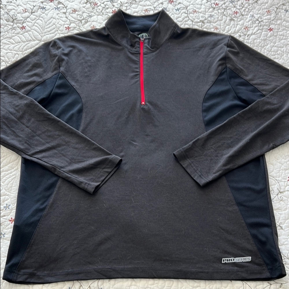 Pro Series Black and Red Quarter-Zip Pullover